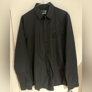 Dolce & Gabbana Black Embroidered Dress Shirt